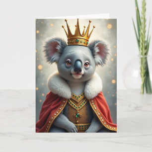 Carte d'anniversaire de l'animal couronné royal