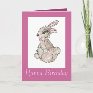 Carte d'anniversaire de lapin de diva