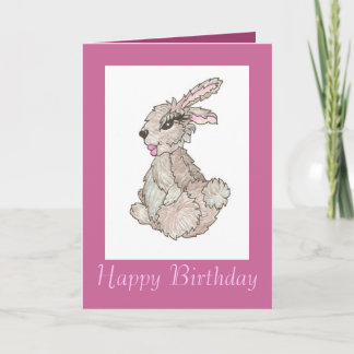 Carte d'anniversaire de lapin de diva