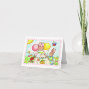 Carte d'anniversaire de lapin et de bug