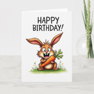Carte d'anniversaire de lapin joueur