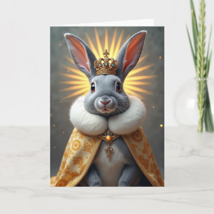 Carte d'anniversaire de lapin royal