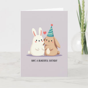 Carte d'anniversaire de lapin stylisée