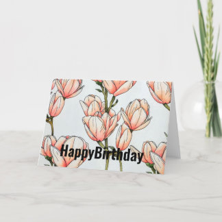 Carte d'anniversaire de l'aquarelle Magnolia