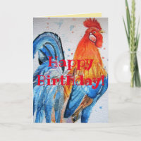 Carte d'anniversaire de l'aquarelle rouge brillant