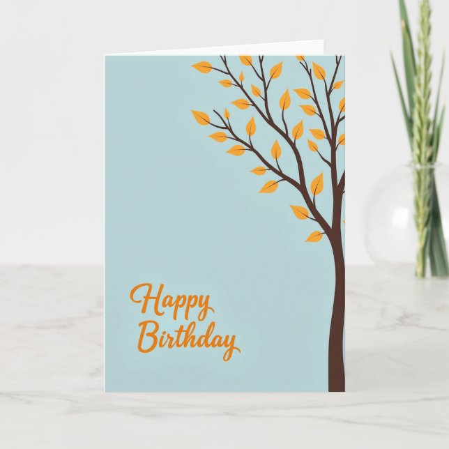 Carte d'anniversaire de l'arbre d'automne (Devant)