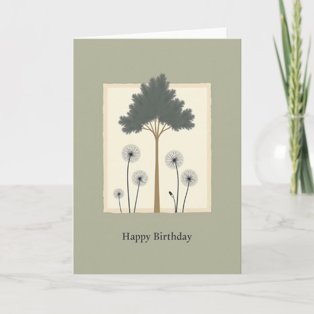Carte d'anniversaire de l'arbre serein paisible (Devant)