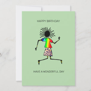 Carte d'anniversaire de l'art africain, joli et me