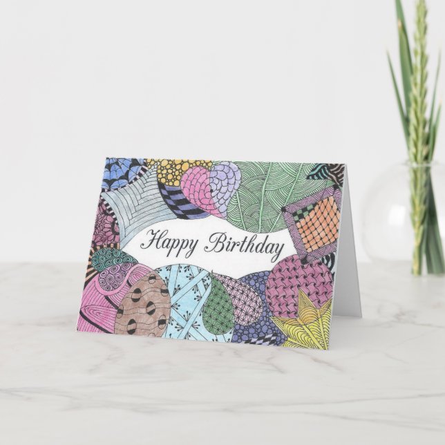 Carte d'anniversaire de l'art en bande (Devant)