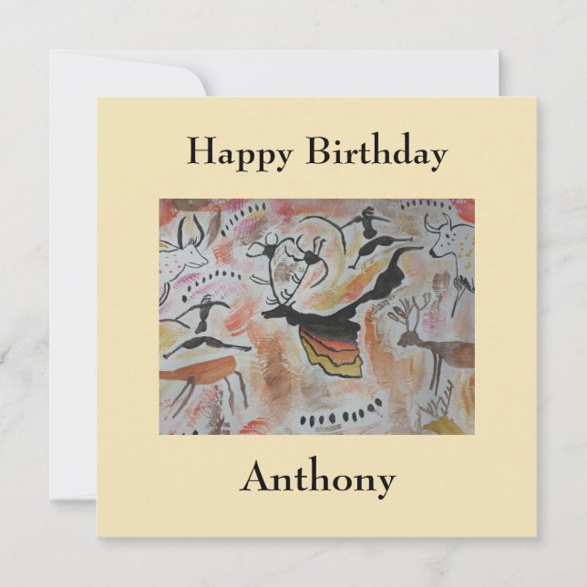 Carte d'anniversaire de l'Art rupestre Abstrait pl (Devant)