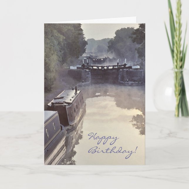 Carte d'anniversaire de l'aube du canal (Devant)