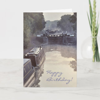 Carte d'anniversaire de l'aube du canal
