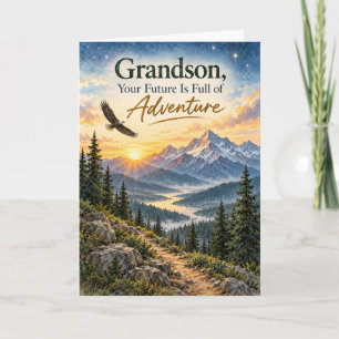 Carte d'anniversaire de l'aventure future du petit