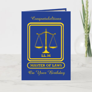 Carte d'anniversaire de l'avocat LL.M