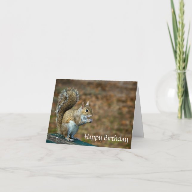 Carte d'anniversaire de l'écureuil mignonne (Devant)