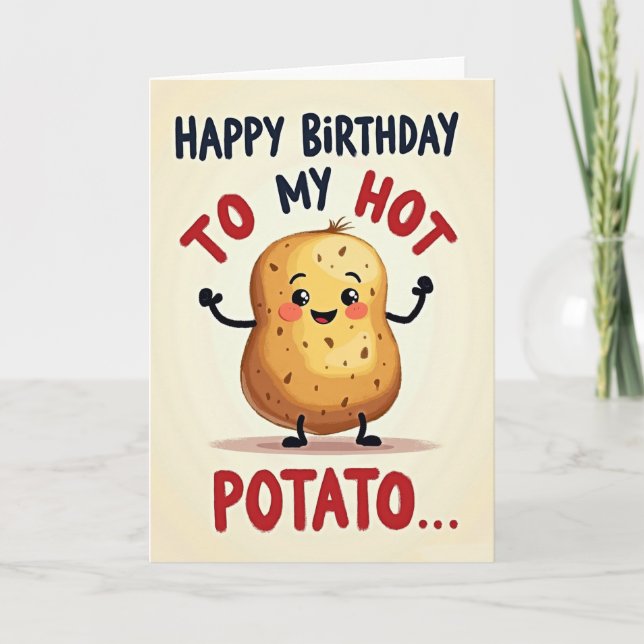 Carte d'anniversaire de légume racine joyeuse (Devant)