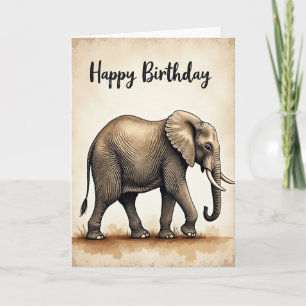 Carte d'anniversaire de l'Éléphant Sage