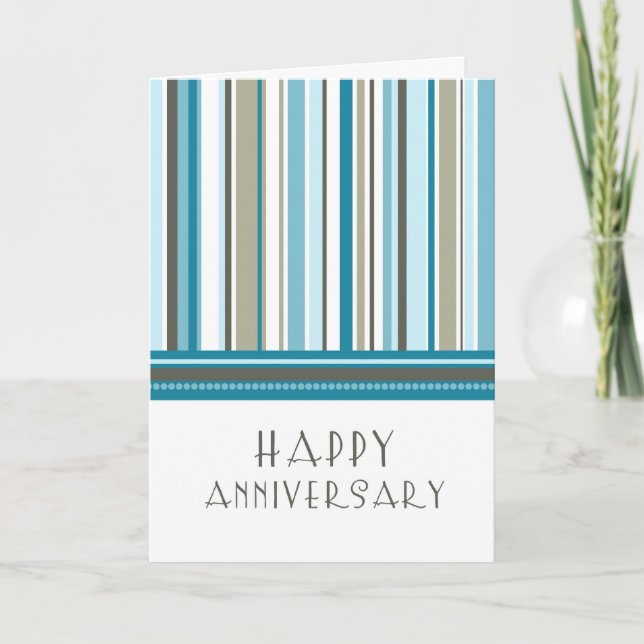 Carte d'anniversaire de l'employé de Blue Stripes (Devant)