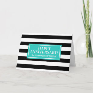 Carte d'anniversaire de l'employé turquoise Black 