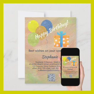 Carte d'anniversaire de l'entreprise Code QR