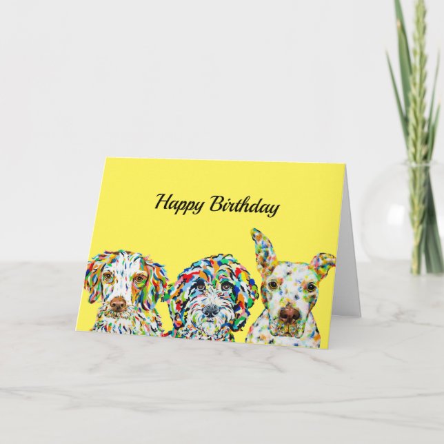 Carte d'anniversaire de l'espagnol Sheepadoodle Pi (Devant)