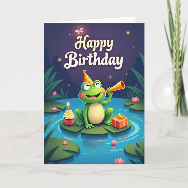 Carte d'anniversaire de l'étang sucré (Devant)