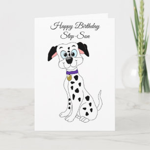 Carte d'anniversaire de l'étape de chien dalmate