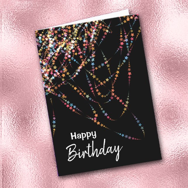 Carte d'Anniversaire de l'étoile colorée (Créateur téléchargé)