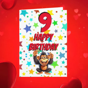 Carte d'anniversaire de l'étoile de singe mignonne