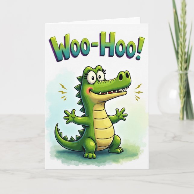 Carte d'anniversaire de lézard fantaisiste (Devant)