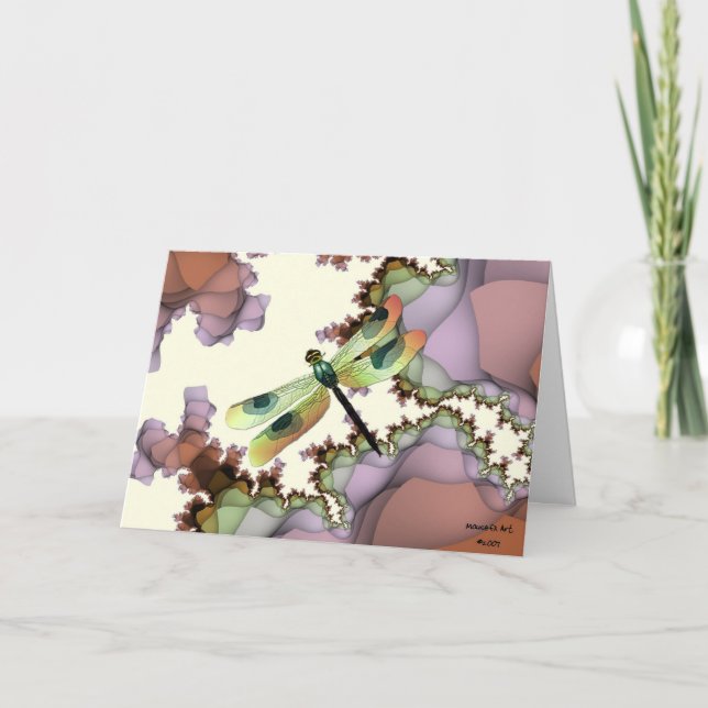 Carte d'anniversaire de libellules et de fractures (Devant)