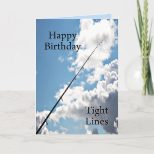 Carte d'anniversaire de lignes serrées pour un pêc