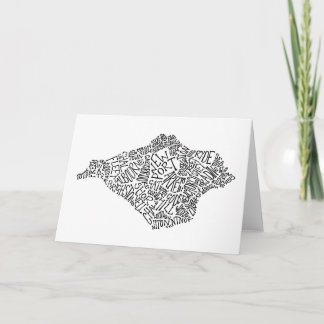 Carte d'anniversaire de l'île de Wight avec police