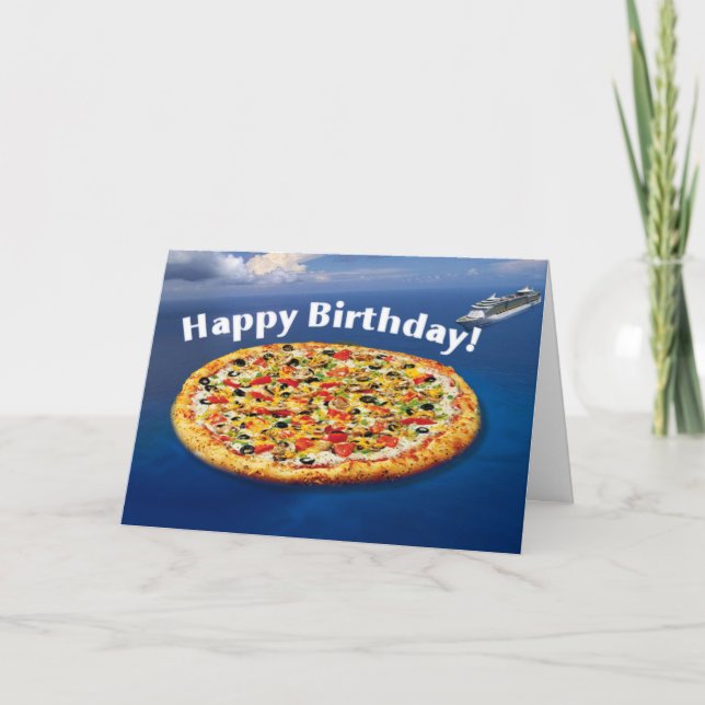 Carte d'anniversaire de l'île Pizza (Devant)