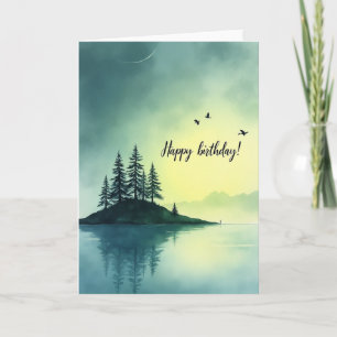 Carte d'anniversaire de l'île sereine