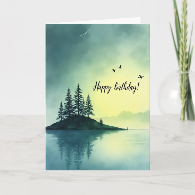 Carte d'anniversaire de l'île sereine (Devant)
