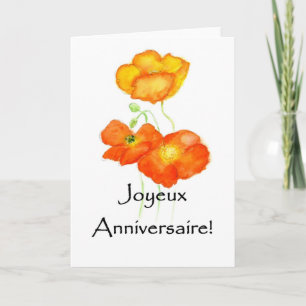 Carte d'anniversaire de l'Islande Poppies - Saluta
