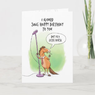 Carte d'anniversaire de Little Horse Pun