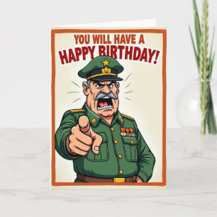 Carte d'anniversaire de l'officier d'anniversaire