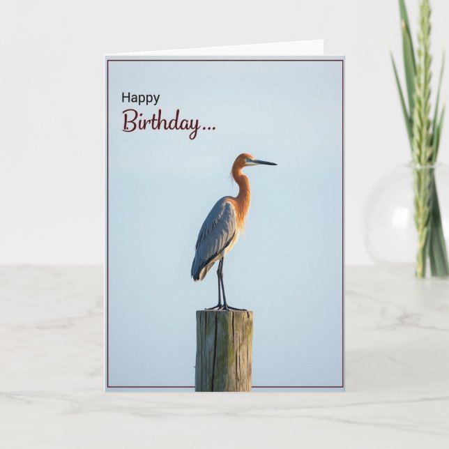 Carte d'anniversaire de l'oiseau élégant (Devant)