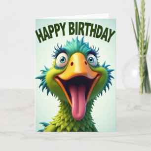 Carte d'anniversaire de l'oiseau joyeux