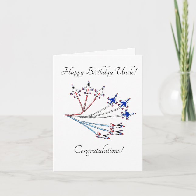 Carte d'anniversaire de l'oncle Thunderbirds Blanc (Devant)