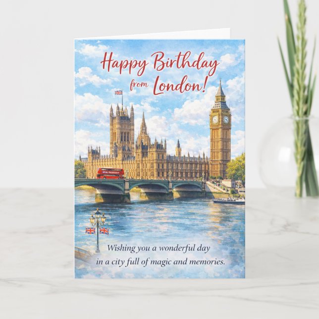 Carte d'anniversaire de Londres – Big Ben et Westm (Devant)