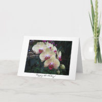 Carte d'anniversaire de l'orchidée rose