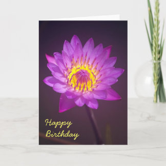 Carte d'Anniversaire de Lotus Violet