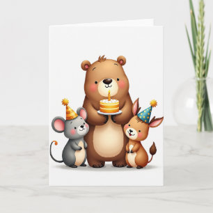 Carte d'anniversaire de l'ours charmant