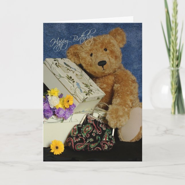 Carte d'anniversaire de l'ours en peluche (Devant)