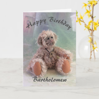Carte d'anniversaire de l'ours en peluche mignonne
