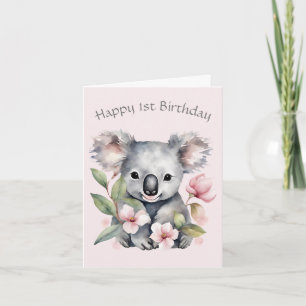 Carte d'anniversaire de l'ours Koala personnalisée