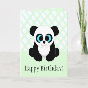 Carte d'anniversaire de l'ours Panda Cute